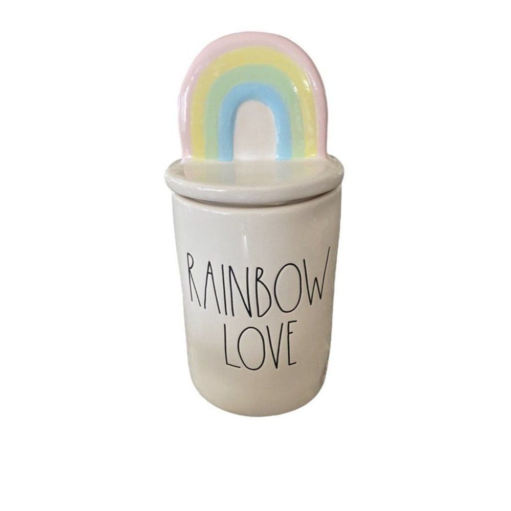 Rae Dunn Rainbow love candle